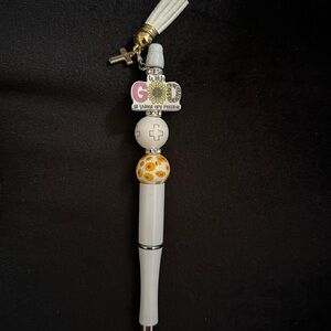 Hand Crafted White and Blue Love Pen